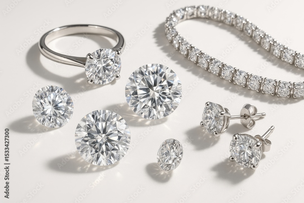 Finished diamond jewelry